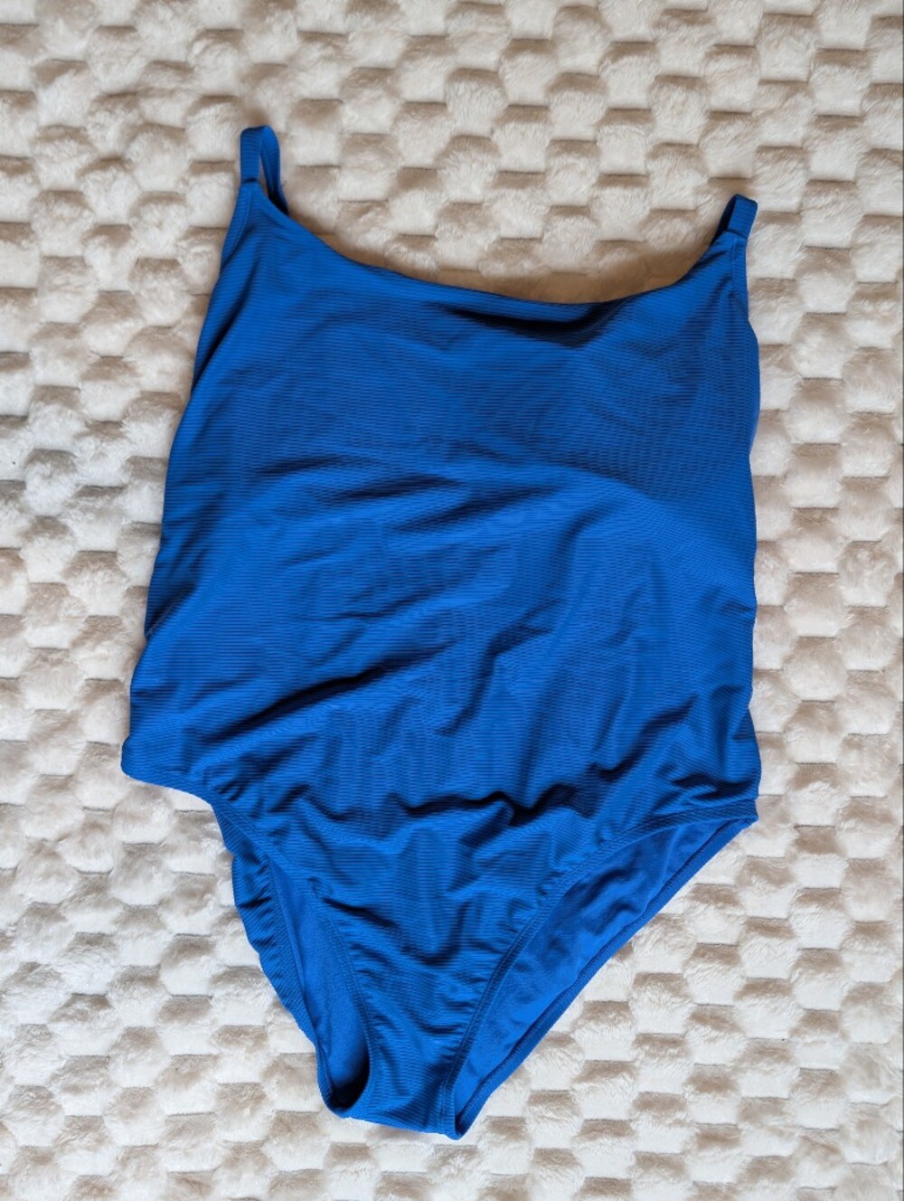 Time and Tru Royal Blue Ribbed One Piece Swimsuit Plus Size 2X 20W-22W